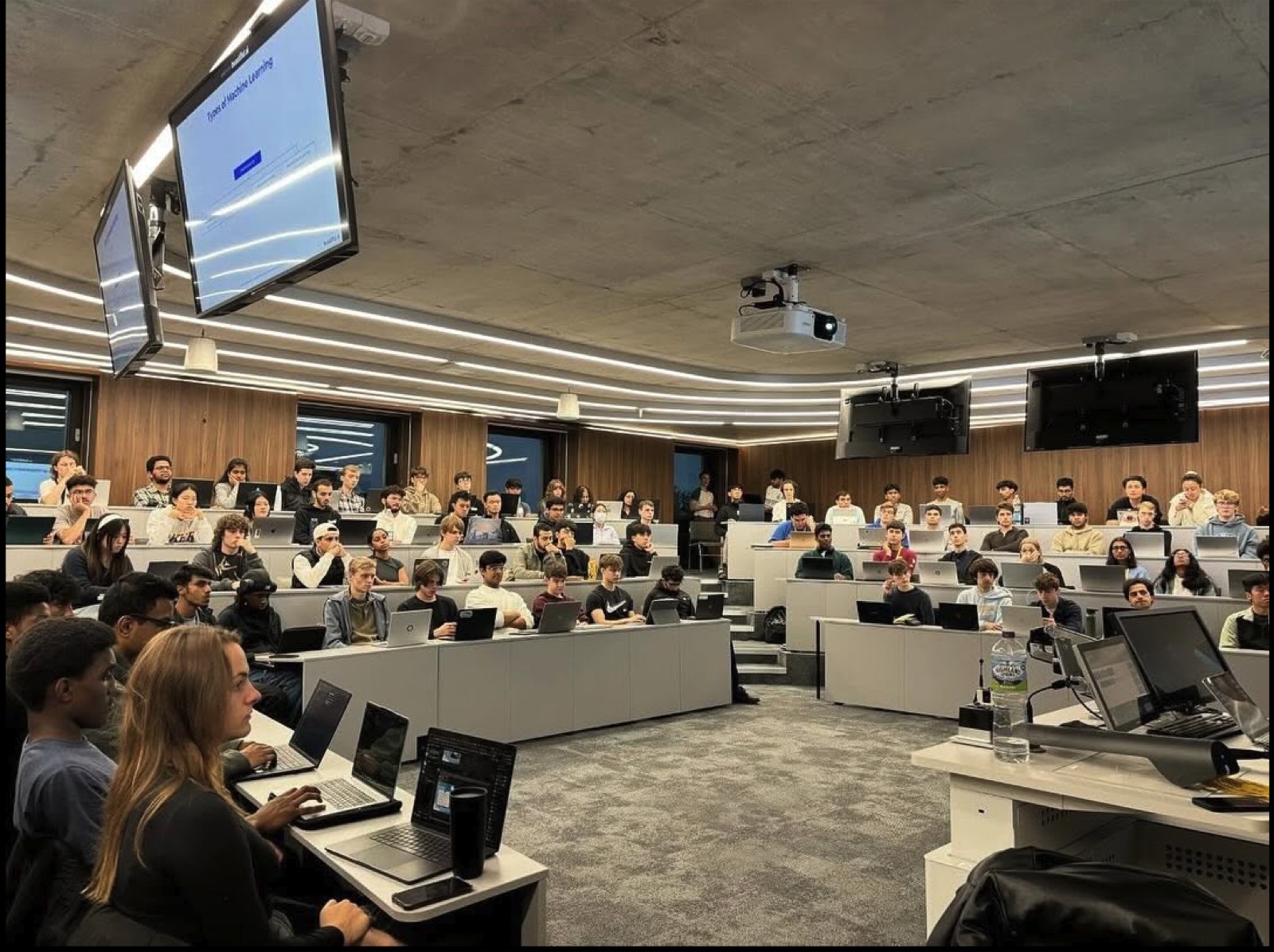Students in a workshop lecture theatre